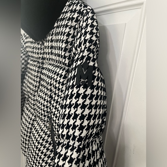 Mackage Black & White Sherpa Collar Houndstooth Puffer Warm Down Jacket XS - Picture 5 of 12